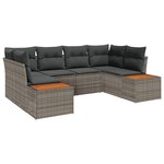 vidaXL Ensemble de canapé de jardin 6 Pièces Gris 234 x 154 x 85 cm
