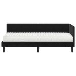 vidaXL Cadre de lit d'angle avec matelas Noir 80 x 200 cm Velours