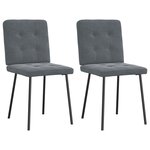 vidaXL Chaises à manger lot de 2 Gris foncé Velours