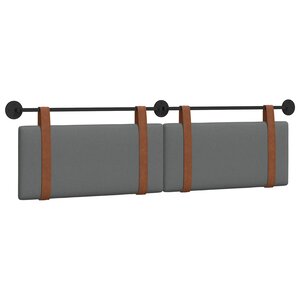 vidaXL Tête de lit suspendue Gris foncé PU antique
