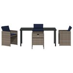 vidaXL Ensemble de salle à manger pour jardin 5 Pièces Gris Poly rotin