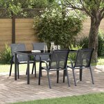 vidaXL Chaises empilables de jardin lot de 4 Gris Tissu textilène