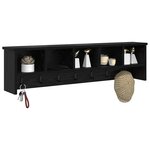 vidaXL Porte-manteau mural avec étagère Chêne noir 100 x 16 x 26 cm