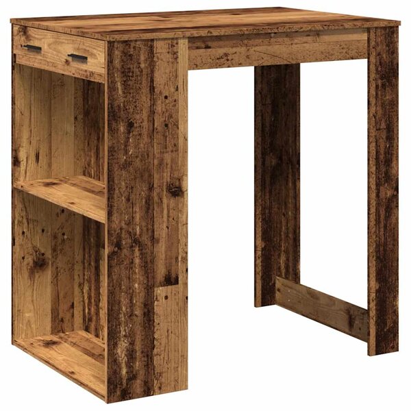 vidaXL Table de bar vieux bois 102x70x103 5 cm bois d'ingénierie