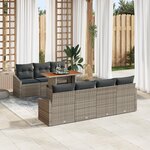 vidaXL Ensemble de Canapé de Jardin 8 pièces avec Coussins Gris Poly Rattan