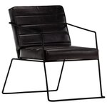 vidaXL Fauteuil Noir Cuir véritable