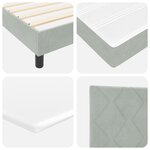 vidaXL Lit à ressorts avec matelas Gris clair Petit double Velours