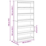Bibliothèque/Classeur vidaXL Noir Chêne 100x30x198 cm en bois d'ingénierie