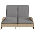 vidaXL Chaise longue avec coussins beige 114x205x73 cm résine tressée