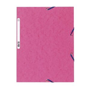 EXACOMPTA - Chemise a élastique - 3 rabats - 24 x 32 - Carte lustrée 390G - Rose fushia