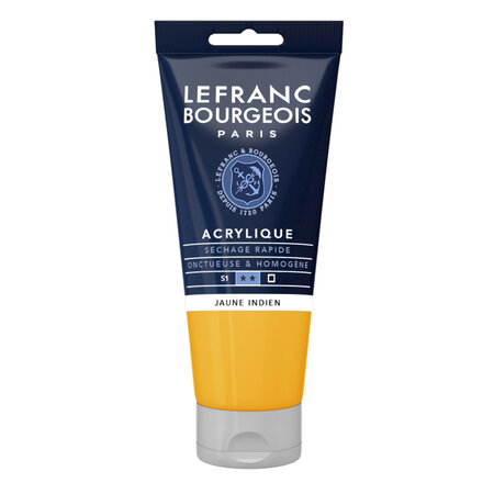 Peinture acrylique en tube jaune indien 80ml lefranc & bourgeois