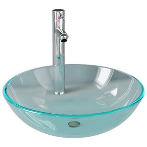 vidaXL Lavabo de bain avec robinet et drain à poussoir Verre trempé