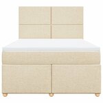 vidaXL Sommier à lattes de lit avec matelas Crème 160x200 cm Tissu