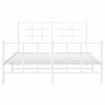 vidaXL Cadre de lit métal avec tête de lit/pied de lit blanc 135x190cm