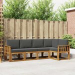 vidaXL Ensemble de canapés d'extérieur 5 Pièces Naturel et Anthracite
