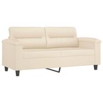 vidaXL Canapé 2 places avec oreillers beige 140 cm tissu microfibre