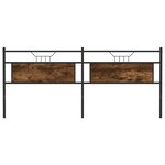 vidaXL Tête de lit chêne fumé 193 cm bois d'ingénierie et acier