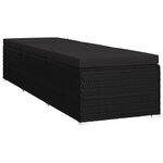 vidaXL Chaises longues de jardin table à thé 3 Pièces Résine tressée Noir