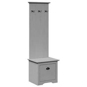 vidaXL Armoire de couloir avec crochets BODO gris 50x40x157 cm