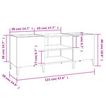vidaXL Armoire à disques chêne marron 121x38x48 cm bois d'ingénierie