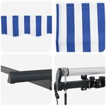 vidaXL Auvent Rétractable Bleu 300 x 200 cm tissu