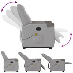 vidaXL Fauteuil inclinable de massage électrique gris nuage tissu