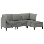 vidaXL Ensemble de meubles pour le salon 4 Pièces Gris foncé Tissu