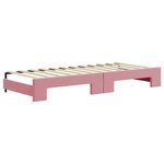 vidaXL Lit de jour avec gigogne et tiroirs rose 80x200 cm velours
