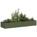 vidaXL Jardinière vert olive 280x80x40 cm acier
