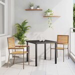 vidaXL Chaises empilables de jardin 2 Pièces Marron et gris