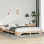 vidaXL Cadre de lit surélevé avec stockage Marron Bois massif en pin
