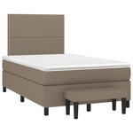 vidaXL Sommier à lattes de lit avec matelas taupe 120x190 cm tissu
