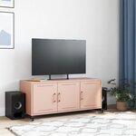 vidaXL Meuble TV rose 100 5x39x43 5 cm acier
