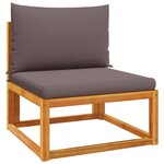 vidaXL Salon de jardin avec coussins 4 Pièces bois d'acacia massif