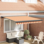 vidaXL Auvent rétractable jaune et blanc 3 5x2 5 m tissu et aluminium