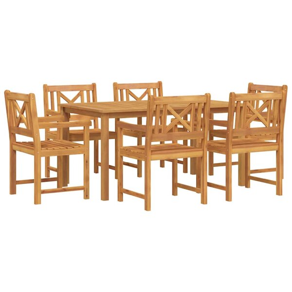 vidaXL Ensemble de salle à manger pour jardin 7 Pièces Marron