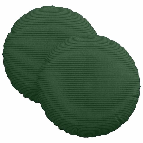 vidaXL Coussins de siège 2 Pièces Vert foncé Ø 30 cm
