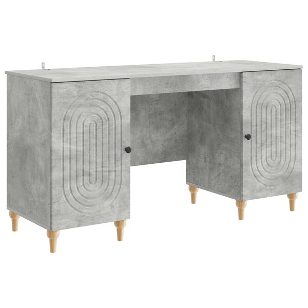 vidaXL Bureau Gris béton 142 5 x 50 x 75 cm Bois d'ingénierie