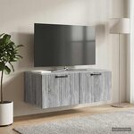 vidaXL Meuble TV mural Sonoma gris 78 5 x 41 x 30 cm Bois d'ingénierie