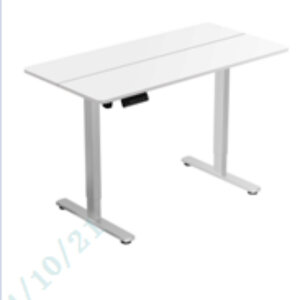 Bureau électrique assis-debout 120 x 60 x 73-118 cm ergonomique et silencieux avec 3 mémoires en bois manufacturé blanc 20_0015773