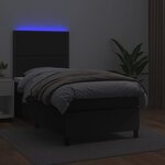 vidaXL Sommier à lattes de lit avec matelas et LED Noir 80x200 cm