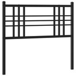 vidaXL Tête de lit métal noir 90 cm