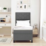vidaXL Lit à ressorts avec matelas Gris foncé 80 x 200 cm tissu