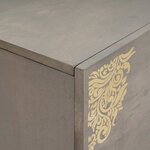 vidaXL Buffet Gris et or 80 x 33 x 75 cm Bois de mangue massif