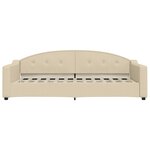 vidaXL Lit de jour avec gigogne et tiroirs sans matelas crème 90x200cm