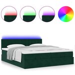 VidaXL Cadre de lit ottoman avec matelas vert foncé 180x200cm velours