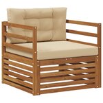 vidaXL Canapé d’extérieur Bois d'acacia massif et polyester