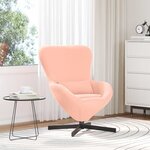 vidaXL Fauteuil œuf Rose Tissu ressemblant à de la laine bouclée