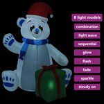 vidaXL Ours polaire gonflable de Noël à LED pour Int/Ext 1 8 m