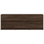 vidaXL Meuble TV avec LED chêne marron 140x34x50 cm bois d'ingénierie